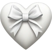white heart with bow sticker