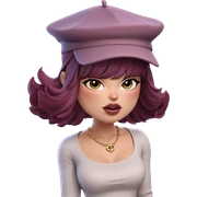 blushing girl in a hat sticker