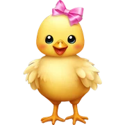 Baby chicken with pink bow sticker