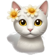 CAT with flower  sticker