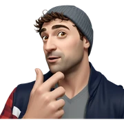 mature male portrait with beanie sticker