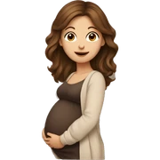 Brown hair girl pregnant  sticker