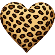 Leopard print heart sticker
