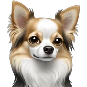 black and white long hair chihuahua sticker