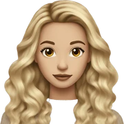 Blonde balayage long hair women beige sweater sticker