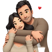 couple hug with warm smiles sticker