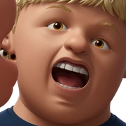 curious boy with open mouth sticker