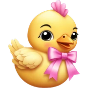 Baby chicken with pink bow sticker