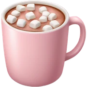 Light Pink mug of hot chocolate with marshmallows  sticker