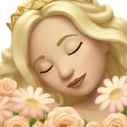 Sleeping blond princess with flowers  sticker