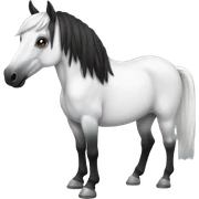 White black horse  sticker
