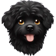 fluffy black dog  sticker