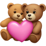 Pink heart and teddy bear sticker