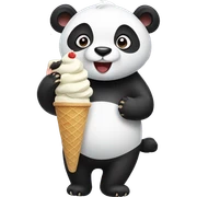 Panda eating ice cream sticker