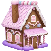 pastel pink and purple gingerbread house  sticker