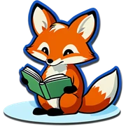 Tiny fox read book sticker