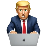 trump with laptop sticker