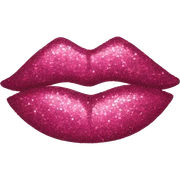Glittery pink kiss print sticker