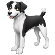 greek rescue dog black and white sticker