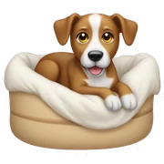 Dog in a bed sticker