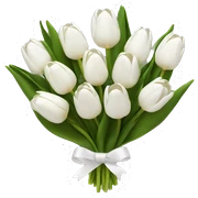 white tulip bouquet  sticker