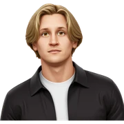casual portrait with orange backdrop sticker