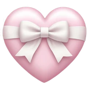 Pastel pink heart with white bow sticker
