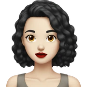 girl with black hair pale skin red lips sticker