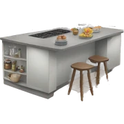 Kitchen island realistic sticker