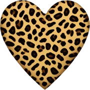 leopard print heart sticker