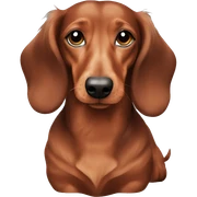 Shaded red Long haired miniature dachshund  sticker
