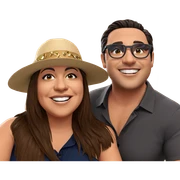 happy couple with accessories sticker