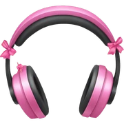 Headphones with pink bow sticker