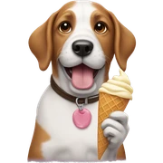 dog eating icecream sticker