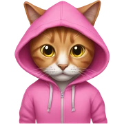 Cat wearing pink hoodie sticker