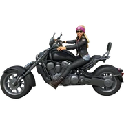 girl with motorcycle adventure sticker
