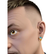 boy with stylish earrings sticker