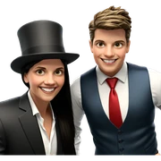 smiling boys in formal attire sticker