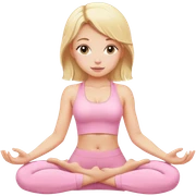 blonde yoga girl light pink clothes n sticker