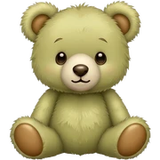 Pale olive colored teddy bear  sticker