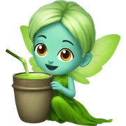 Fairy drinking a matcha sticker