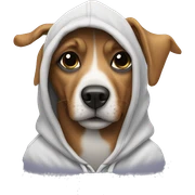 Dog wearing a hoodie  sticker