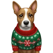Dog wearing Christmas sweater  sticker