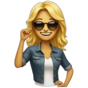 laughing woman with sunglasses sticker