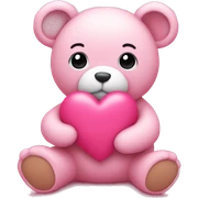 Pink heart with teddy sticker
