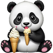 Panda eating ice cream sticker