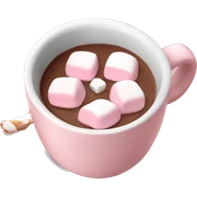 Light Pink mug of hot chocolate with marshmallows  sticker