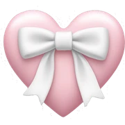 Pastel pink heart with white bow sticker
