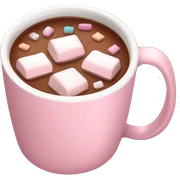 Light Pink mug of hot chocolate with marshmallows  sticker