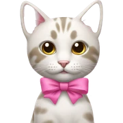 Cat with pink bow sticker